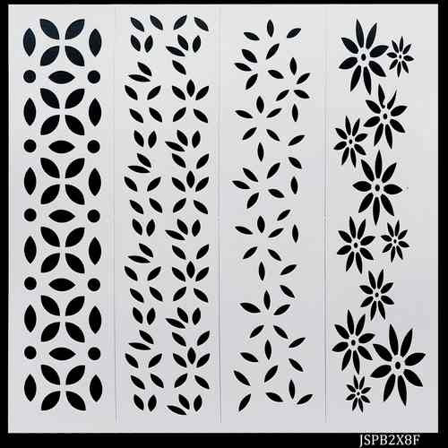 Gift To Love | Jags Stencil Plastic Border 4in1 2x8 Inch | Code : JSPB2X8F