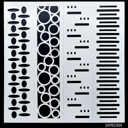 Gift To Love | Stencil Plastic Border 4 In 1 | Size : 2 X 8 Inch | Code : JSPB2X8I