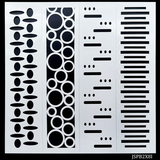 Gift To Love | Stencil Plastic Border 4 In 1 | Size : 2 X 8 Inch | Code : JSPB2X8I