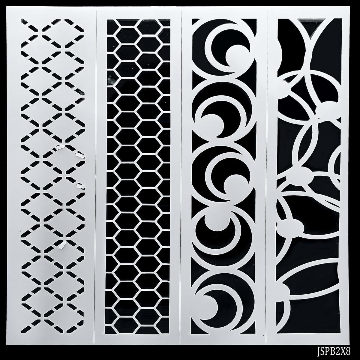 Gift To Love | Stencil Plastic Border 4 In 1 | Size : 2 X 8 Inch | Code : JSPB2X8