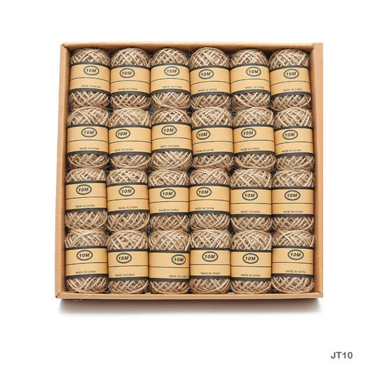 Gift To Love | Jute Thread Plain | Size : 2 Mm X 10 Mtr | Pcs : 24 Pcs/Box | Code : JT10