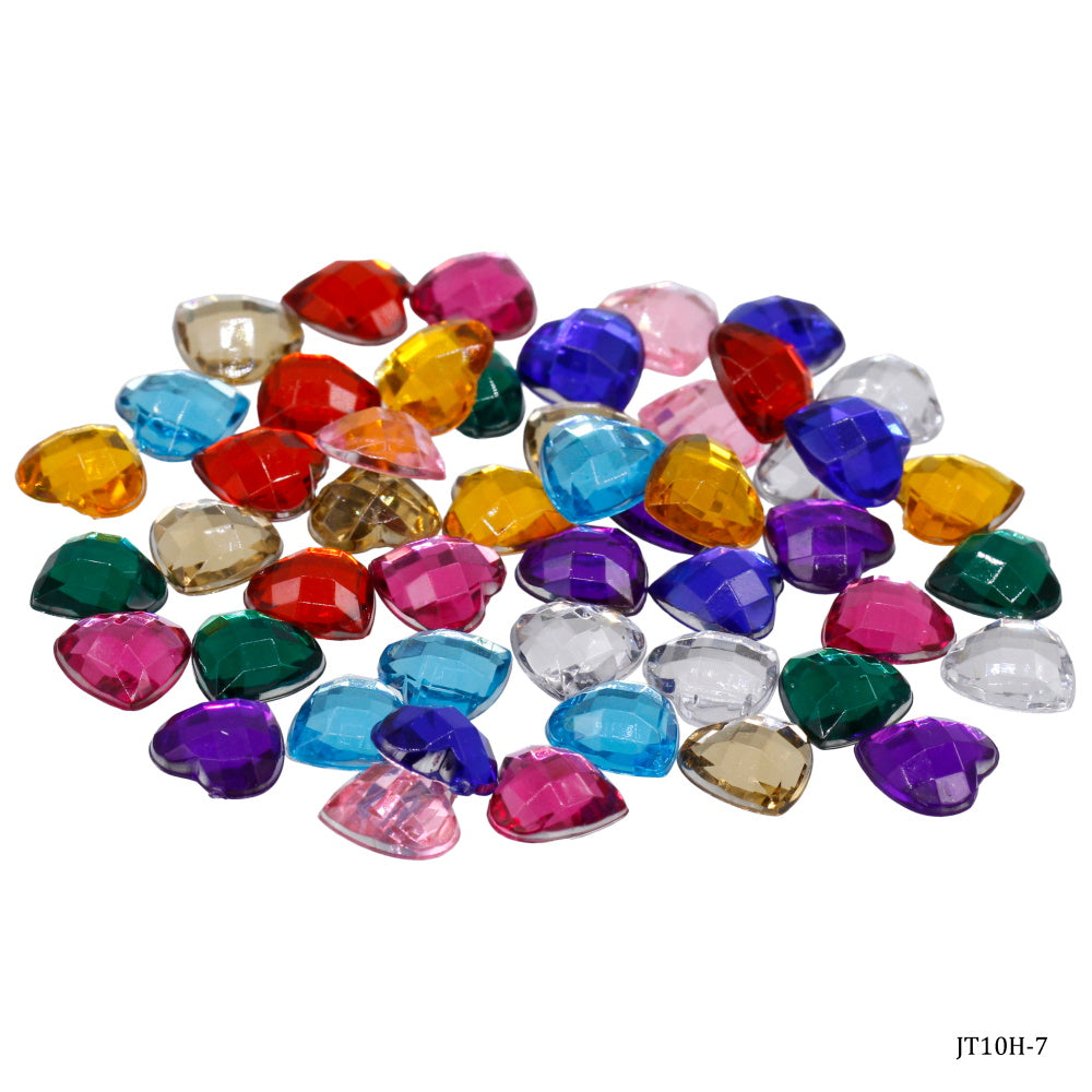 Gift To Love | Kundan Stone Diamond Heart Mini Small | Pcs : 50 Pcs | Code : JT10H-7