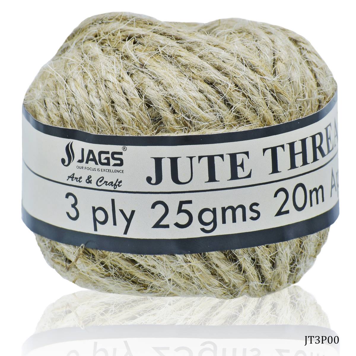 Gift To Love | Jute Thread 3 Ply | Color : Natural | Size : 25 Gms | Pcs : Set Of 16 Pcs | Code : JT3P00