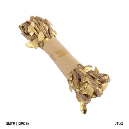 JUTE THREAD LEAF GOLD 3MTR (12PCS) JTLG - GIFT TO LOVE