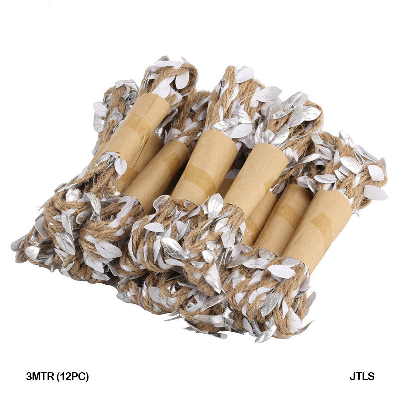 JUTE THREAD LEAF SILVER 3MTR (12PC) JTLS - GIFT TO LOVE