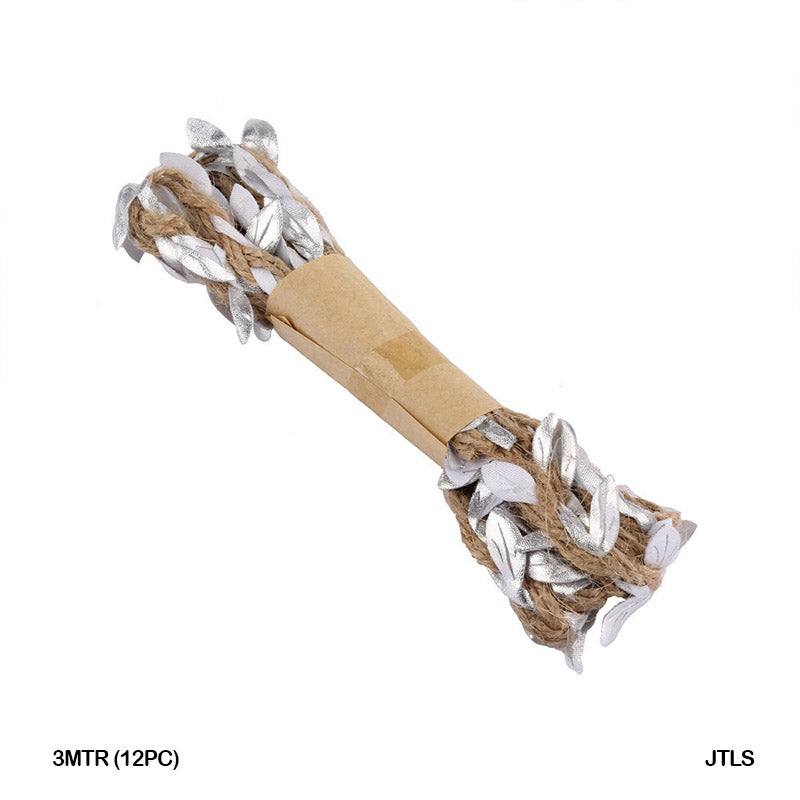 Jute Thread Leaf Silver 3Mtr (12Pc) Jtls