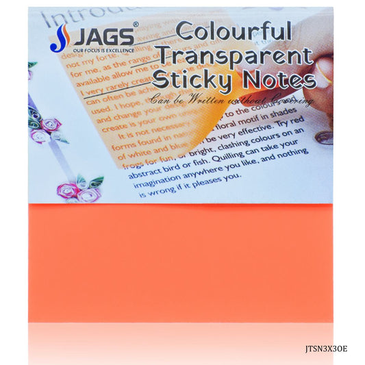 Gift To Love | Transparent Sticky Note | Color : Orange | Size : 3 X 3 | Pcs : 50 Sheets | Code : JTSN3X3OE
