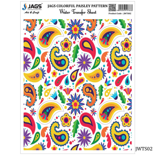 Gift To Love | Water Transfer Sheet Colorful Paisley | Code : JWTS02