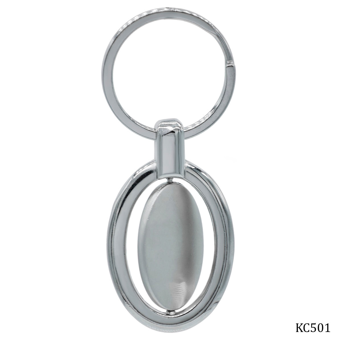 Gift To Love | Key Chain Plain Oval | Color : Silver | Code : KC501