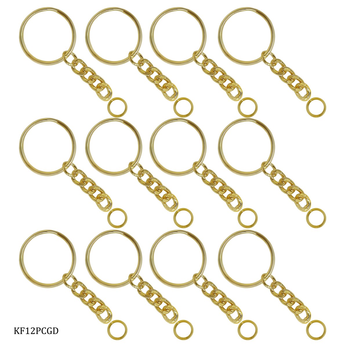 Gift To Love | Key Chain Fitting | Color : Gold | Pcs : 12 Pc | Code : KF12PCGD