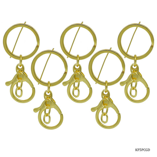 Gift To Love | Key Chain Fitting With Hook | Color : Gold | Pcs : 5 Pc | Code : KF5PCGD