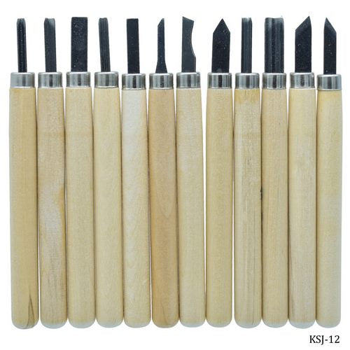 Gift To Love | Wooden Knife Carving Set Of 12Pcs | Code : KSJ-12