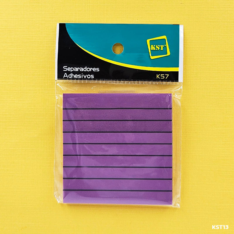 Gift To Love | Sticky Note Plastic Ruled | Color : Fluorescent Purple | Size : 3 X 3 | Code : KST13