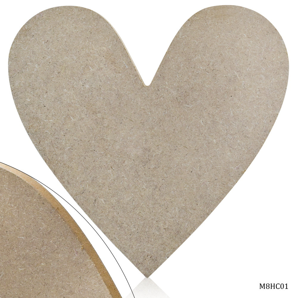 Gift To Love | Mdf Heart Cut Out Sheet | Size : 12 Mm X 10.63 X 10 Inch | Code : M8HC01