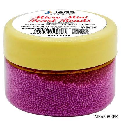 Gift To Love | Micro Mini Pearl Beads | Color : Rani Pink | Pcs : 45 Gm | Code : MBA608RPK