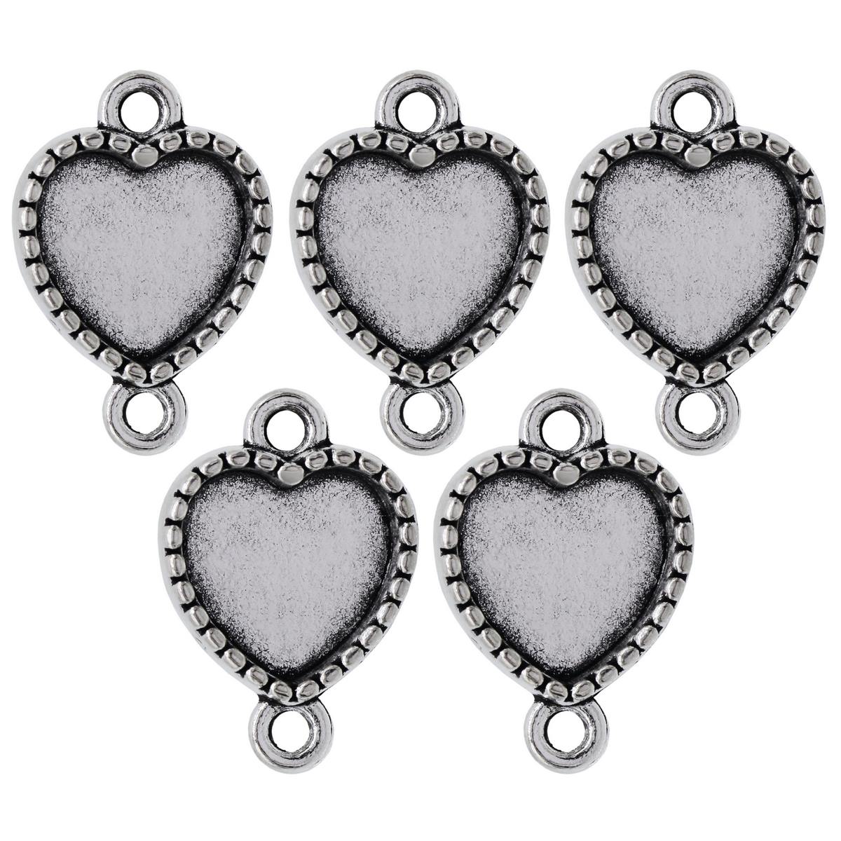 Gift To Love | Metal Craft Fitting Heart Double Hole | Pcs : 5 Pcs | Code : MC-1041