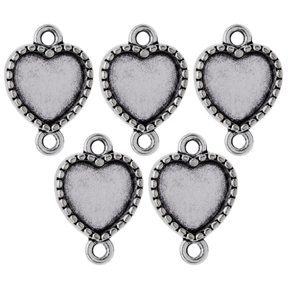 Gift To Love | Metal Craft Fitting Heart Double Hole | Pcs : 5 Pcs | Code : MC-1041