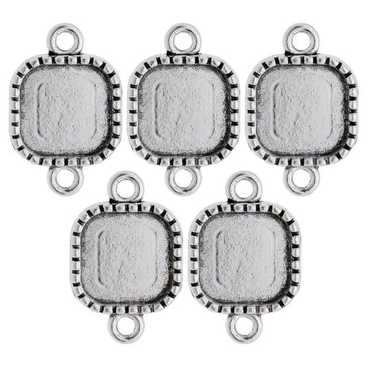 Gift To Love | Metal Craft Fitting Square Double Hole | Pcs : 5 Pcs | Code : MC-1271