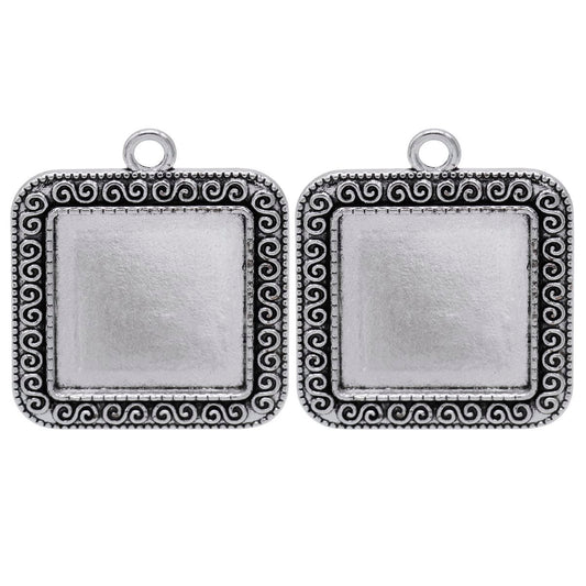 Gift To Love | Metal Craft Fitting Square Mirror | Pcs : 2 Pcs | Code : MC-5334