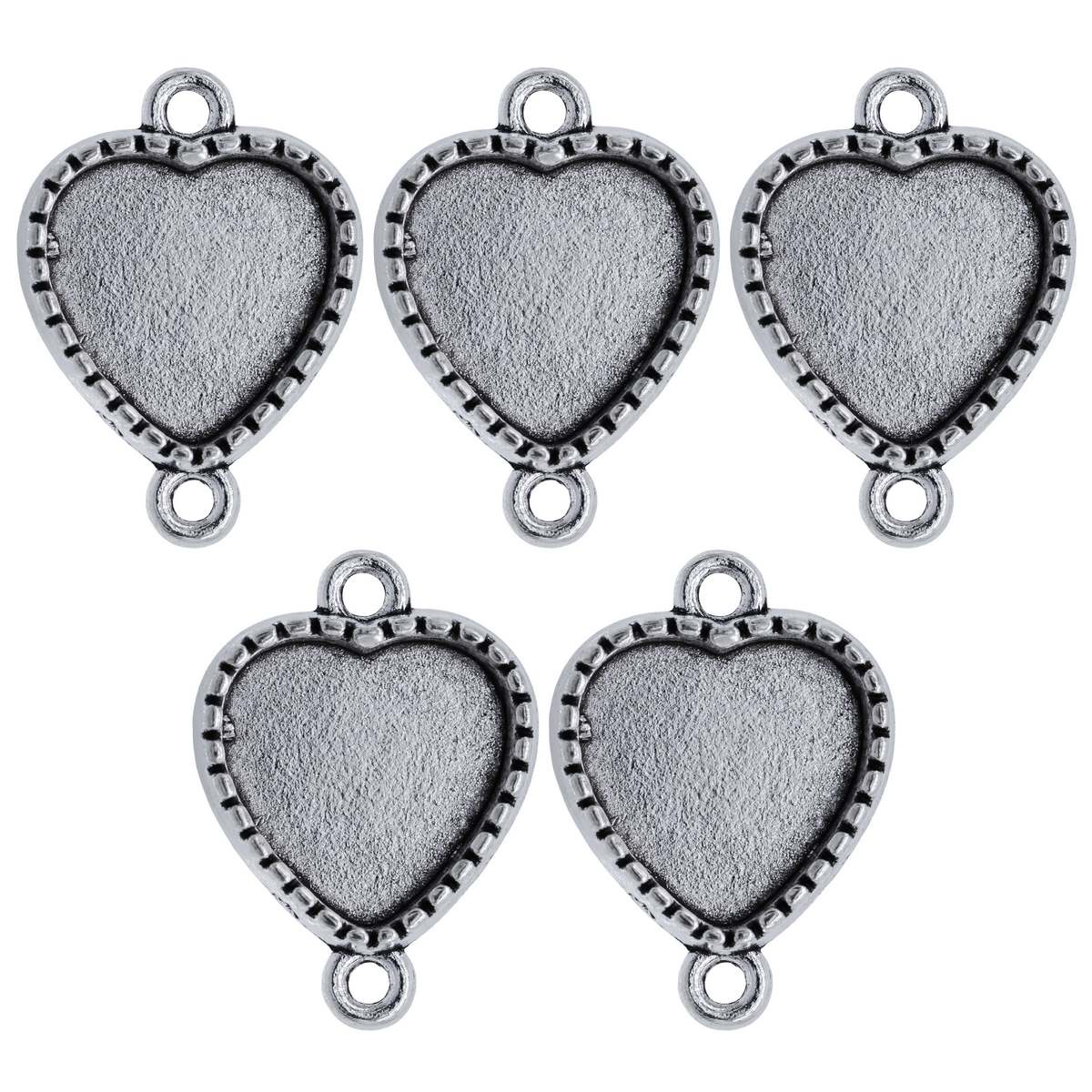 Gift To Love | Metal Craft Fitting Heart Double Hole | Pcs : 5 Pcs | Code : MC-957