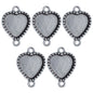Gift To Love | Metal Craft Fitting Heart Double Hole | Pcs : 5 Pcs | Code : MC-957