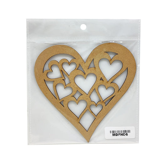 Gift To Love | Mdf Cutout Heart Design | Size : 5 Inch | Code : MDFHD6