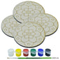 Gift To Love | Mdf Diy Painting Kit Round Rangoli | Size : 4 Inch | Pcs : 4 Pcs | Code : MDP4-06