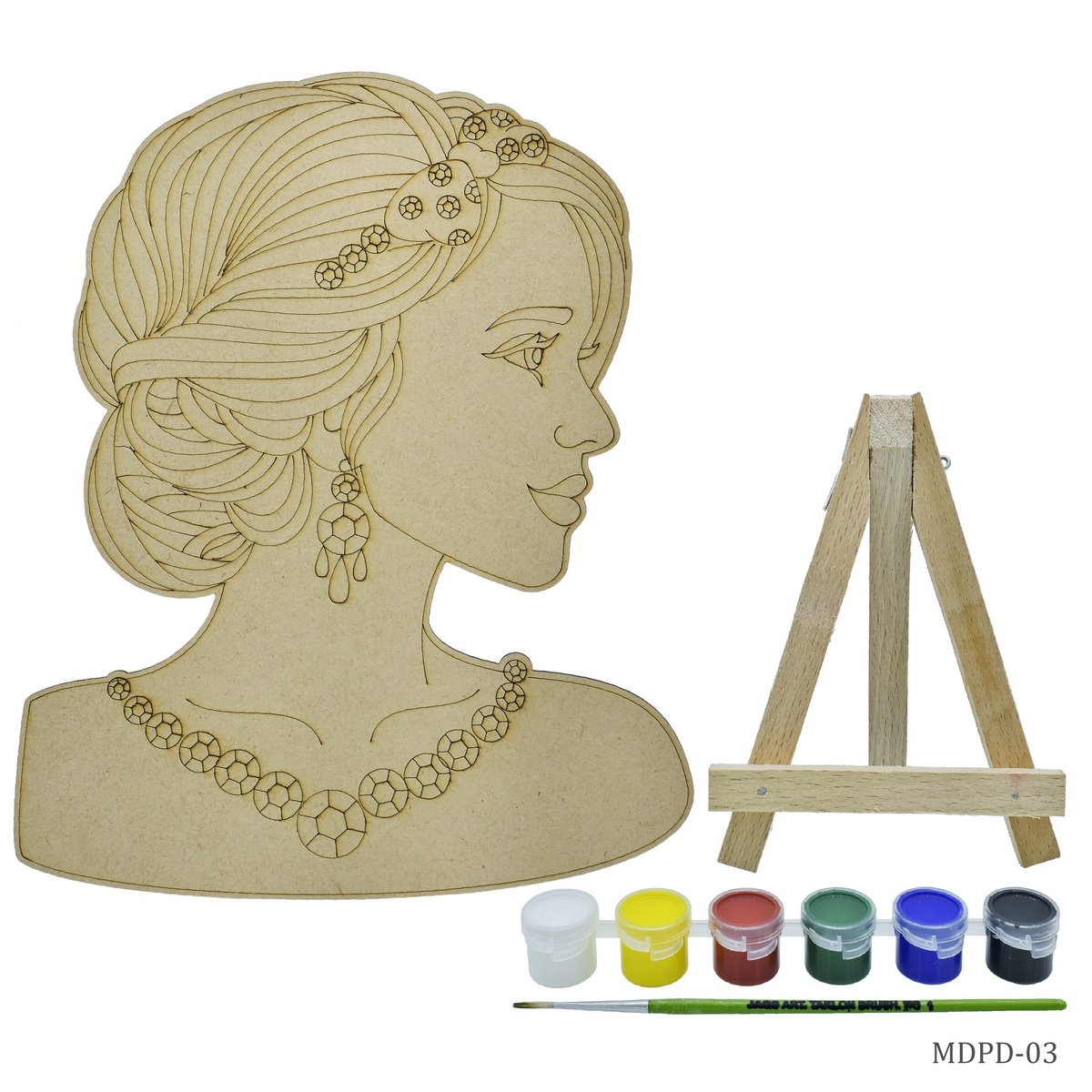 Gift To Love | Mdf Diy Painting Plate Kit Modern Girl | Code : MDPD-03