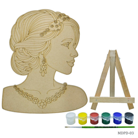 Gift To Love | Mdf Diy Painting Plate Kit Modern Girl | Code : MDPD-03