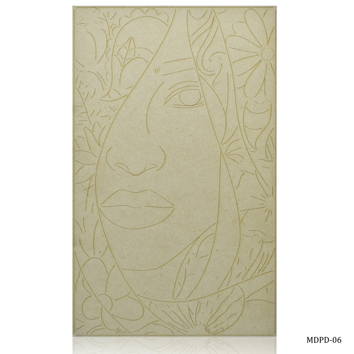 Gift To Love | Mdf Diy Painting Plate Kit Girl Engraved | Size : 6 X 10 Inch | Code : MDPD-06