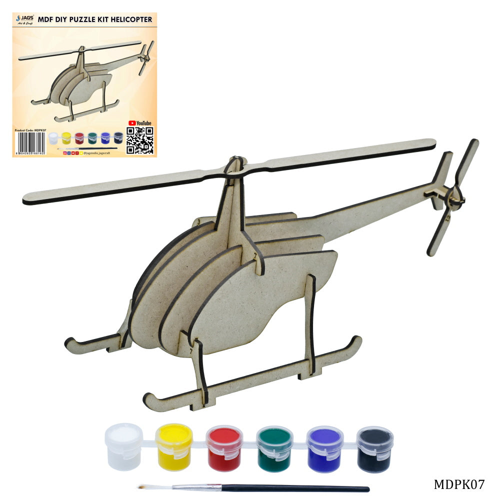 Gift To Love | Mdf Diy Puzzle Kit Helicopter | Code : MDPK07