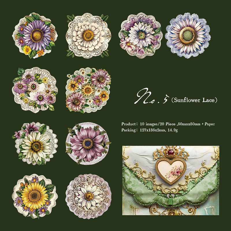 Gift To Love | Retro Handbook Decoration Sticker | Pcs : 20 Pcs | Code : MG0240963