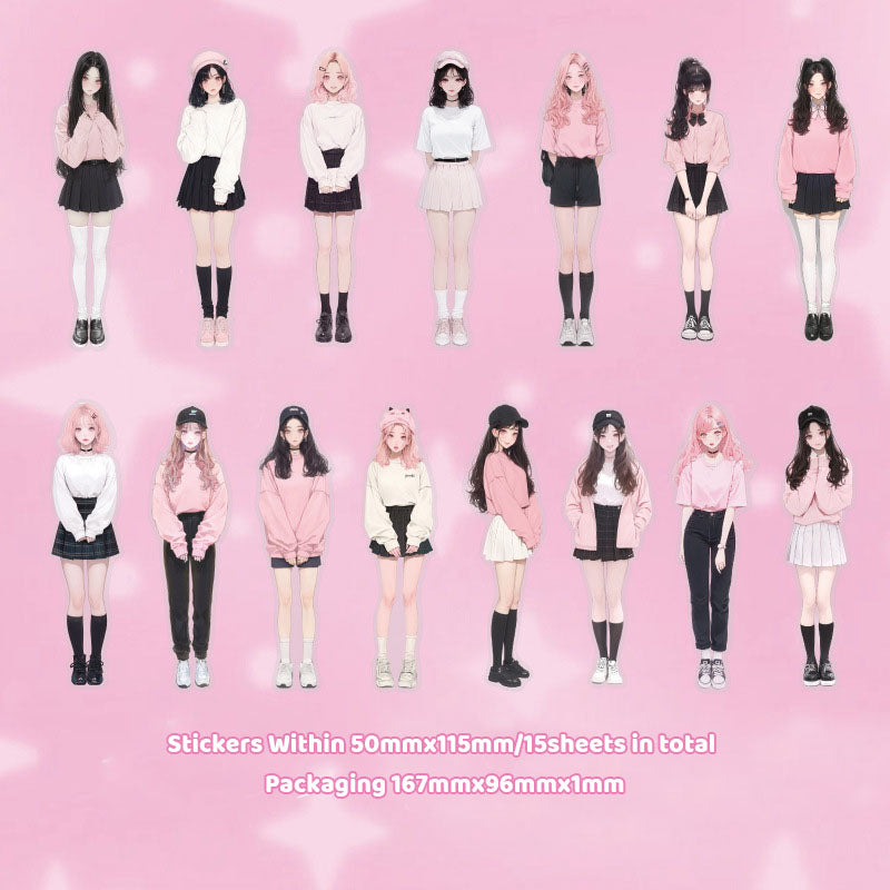 Gift To Love | Girl Character Handbook Deco Sticker | Pcs : 10 Pc | Code : MG0440205