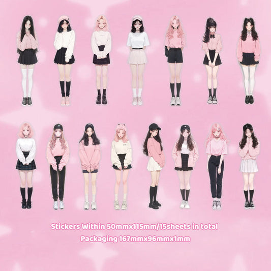 Gift To Love | Girl Character Handbook Deco Sticker | Pcs : 10 Pc | Code : MG0440205