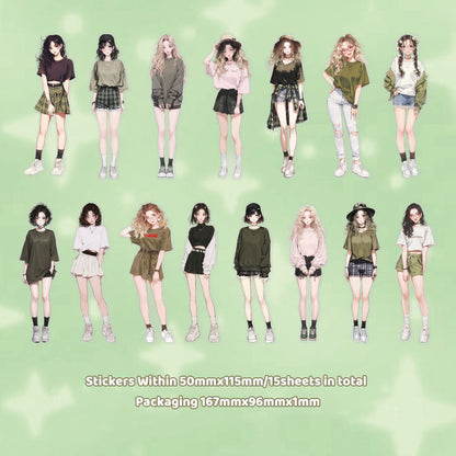 Gift To Love | Girl Character Handbook Deco Sticker | Pcs : 10 Pc | Code : MG0440206