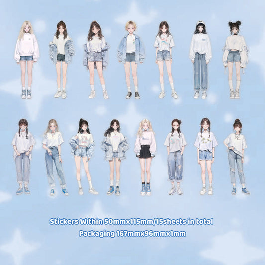 Gift To Love | Girl Character Handbook Deco Sticker | Pcs : 10 Pc | Code : MG0440208