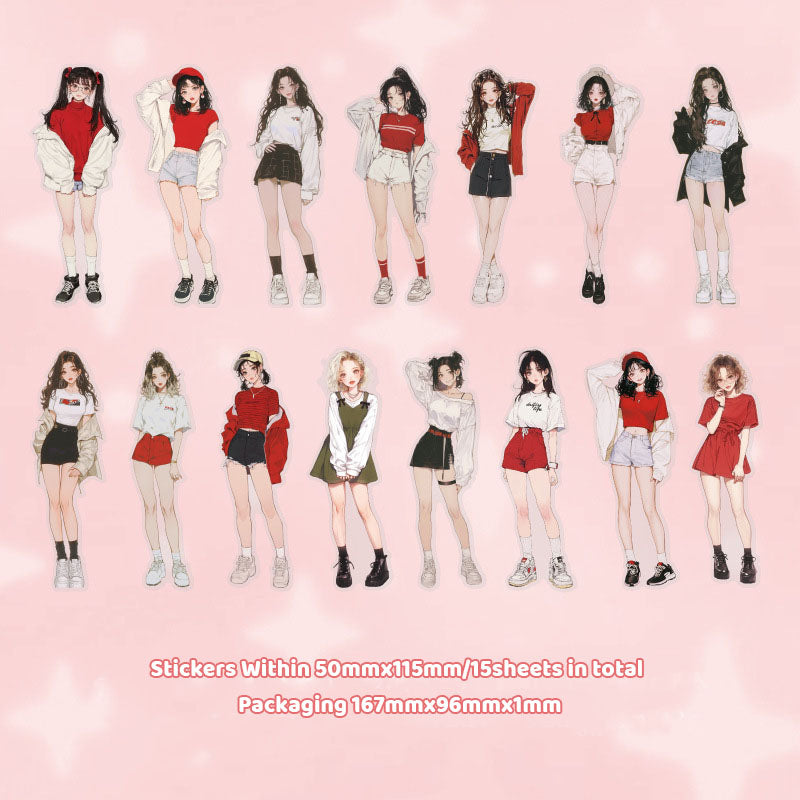 Gift To Love | Girl Character Handbook Deco Sticker | Pcs : 10 Pc | Code : MG0440209