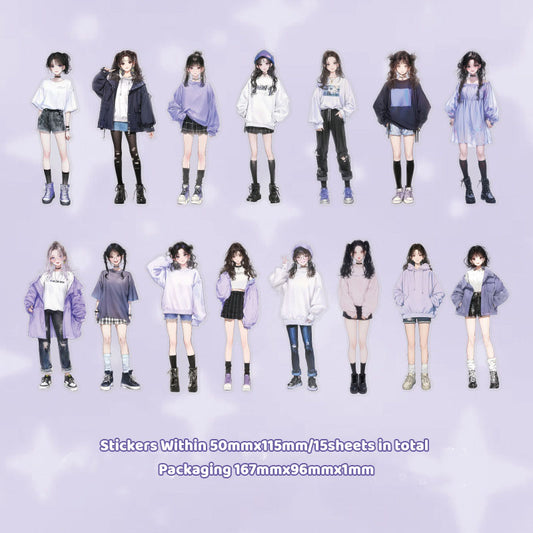 Gift To Love | Girl Character Handbook Deco Sticker | Pcs : 10 Pc | Code : MG0440210