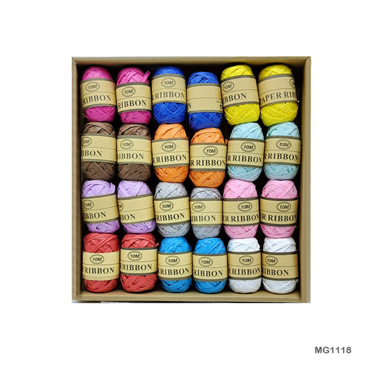 Gift To Love | Paper Ribbon | Size : 10 Mtr | Pcs : 24 Pcs Box | Code : MG1118