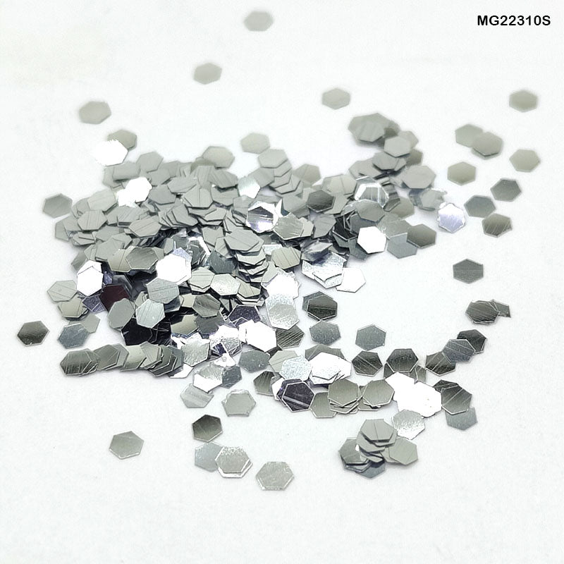 Gift To Love | Glitter Sequins | Color : Silver | Size : 1-16 | Pcs : 10 Gm | Code : MG22310S
