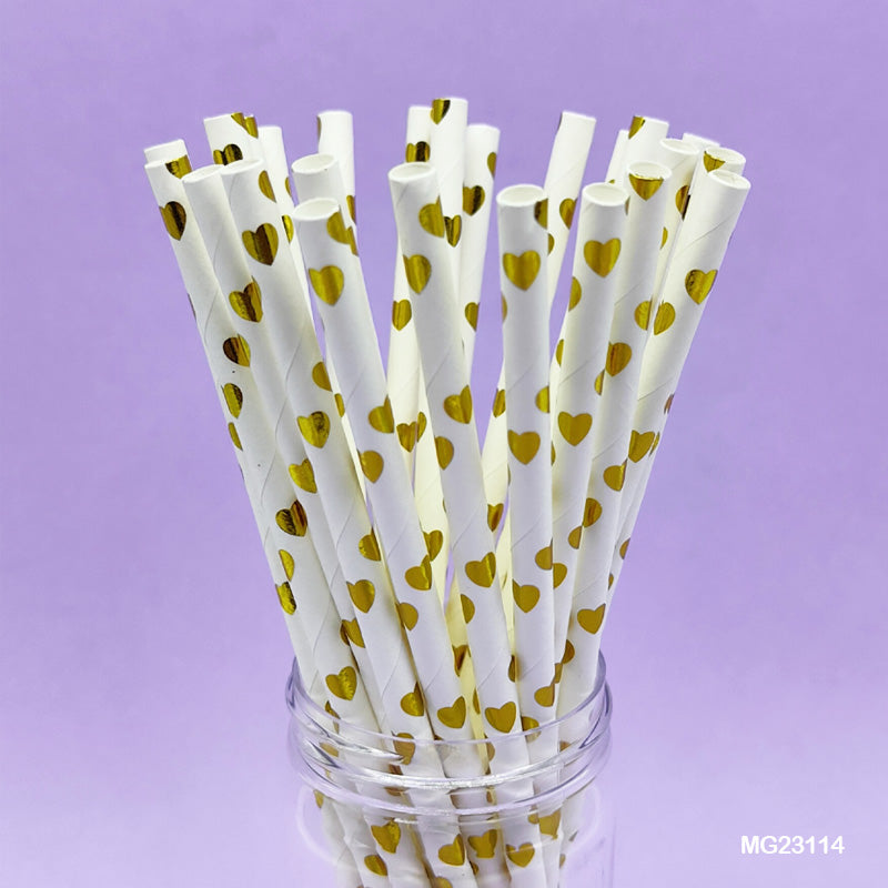 Gift To Love | Paper Straw Foiled Heart | Pcs : 25 Pcs | Code : MG23114