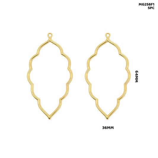 Gift To Love | Bezels Leaf Shape | Color : Gold | Pcs : 5 Pc | Code : MG256F1