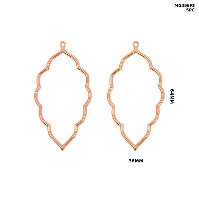 Gift To Love | Bezels Leaf Shape | Color : Rose Gold | Pcs : 5 Pc | Code : MG256F3