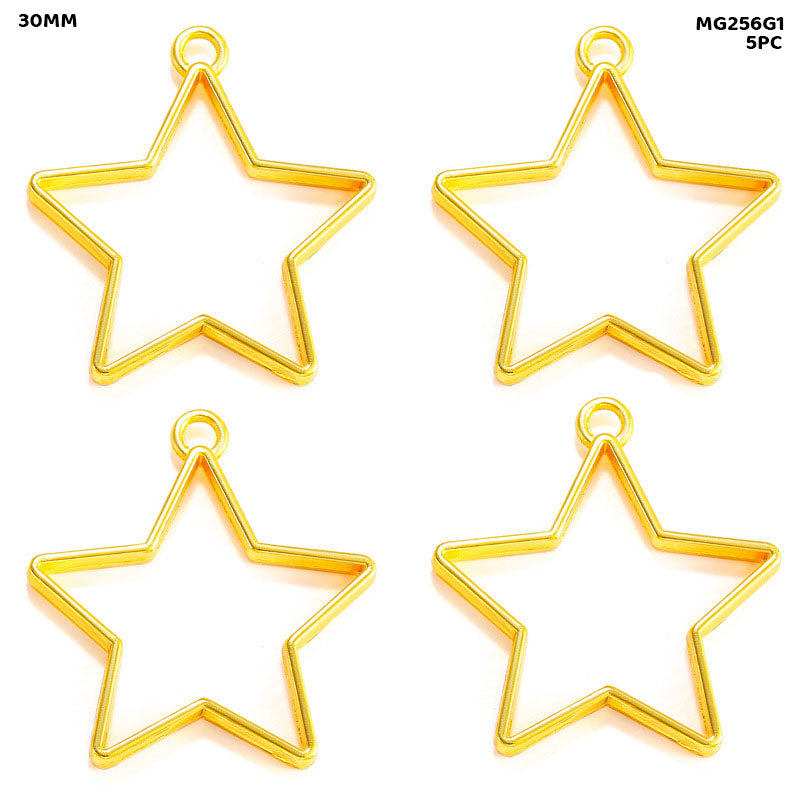 Gift To Love | Bezels Star Shape | Color : Gold | Pcs : 5 Pcs | Code : MG256G1