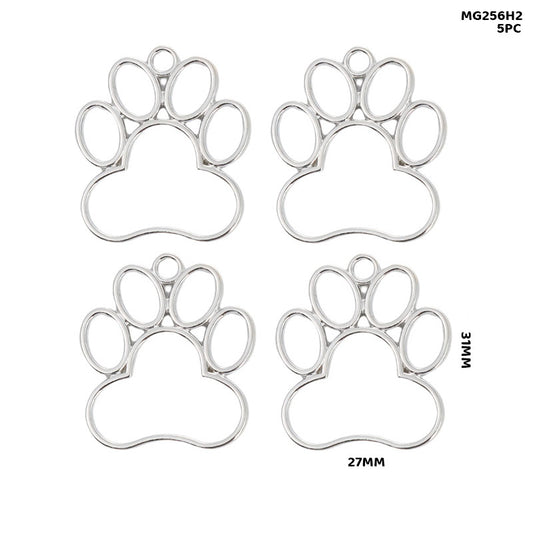 Gift To Love | Bezels Paw Shape | Color : Silver | Pcs : 5 Pcs | Code : MG256H2
