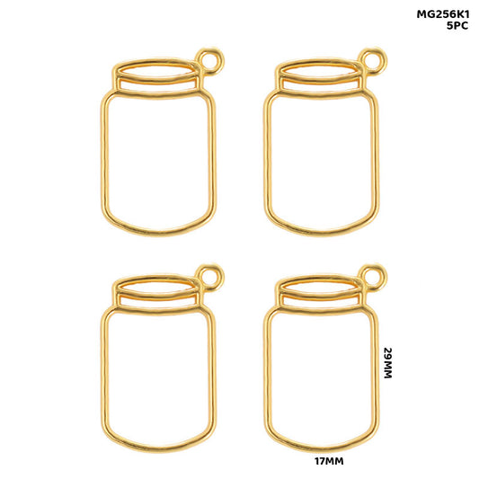Gift To Love | Bezels Jar Shape | Color : Gold | Pcs : 5 Pcs | Code : MG256K1