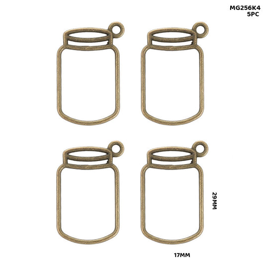 Gift To Love | Bezels Jar Shape | Color : Copper | Pcs : 5 Pcs | Code : MG256K4