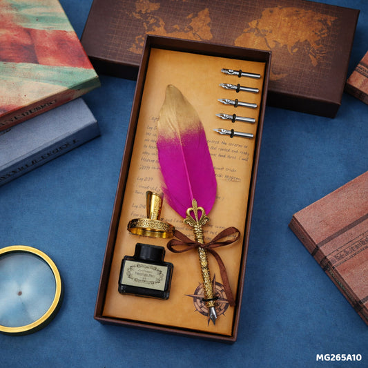Gift To Love | Feather Ink Pen Box Set | Color : Gold | Code : MG265A10