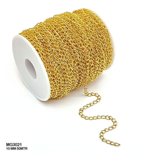 Gift To Love | Chain | Color : Gold | Size : 10 Mm | Pcs : 50 Mtr | Code : MG3021