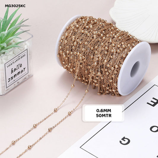 Gift To Love | Chain | Color : KC Gold | Size : 0.6 Mm | Pcs : 50 Mtr | Code : MG3025KC
